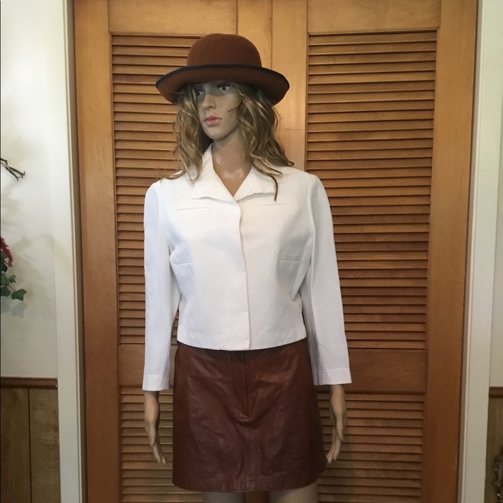 Per Se Linen Cropped Blazer Size 8